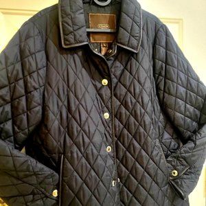 Coach--Women's Quilted Puffer Jacket, Black, Large (L)